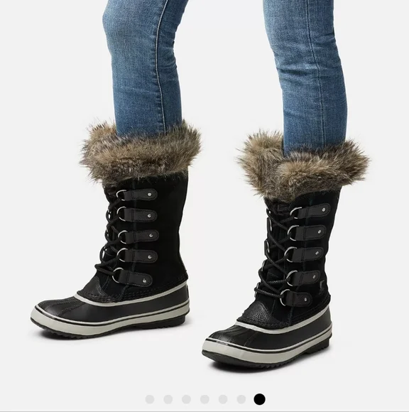 Women's Sorel Joan Of Arctic Waterproof Suede & Leather Boots Black Stone Size 6 - Picture 13 of 13